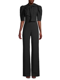 Ara Bow Puff-Sleeve Jumpsuit