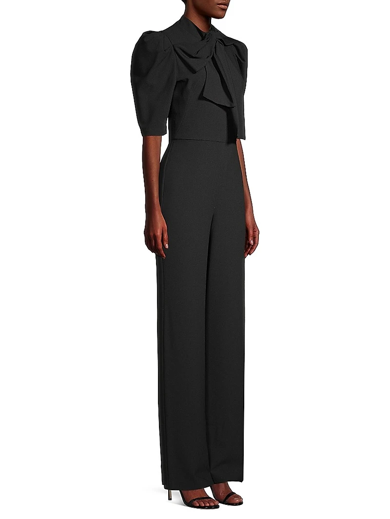 Ara Bow Puff-Sleeve Jumpsuit