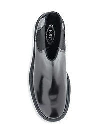 Patent Leather Lug-Sole Chelsea Boots