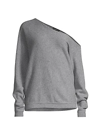 Asymmetric Off-The-Shoulder Cashmere Top