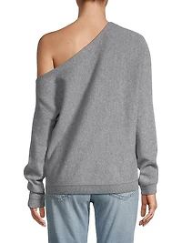 Asymmetric Off-The-Shoulder Cashmere Top