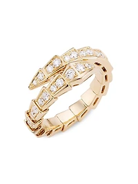 Serpenti Viper 18K Yellow Gold & Diamond Wrap Ring