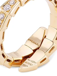 Serpenti Viper 18K Yellow Gold & Diamond Wrap Ring