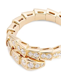 Serpenti Viper 18K Yellow Gold & Diamond Wrap Ring
