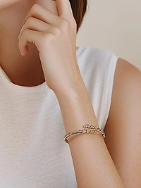 Serpenti Viper 18K Yellow Gold & Diamond Wrap Bangle Bracelet