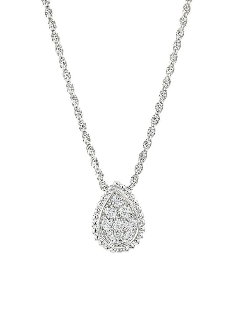 Serpent Boheme 18K White Gold & Diamond Teardrop Necklace