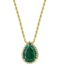 Serpent Bohéme 18K Yellow Gold & Malachite Small Pendant Necklace