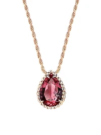Serpent Bohéme 18K Rose Gold & Rhodalite Pendant Necklace