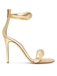 Bijoux Ankle-Strap Metallic Leather Stiletto Sandals