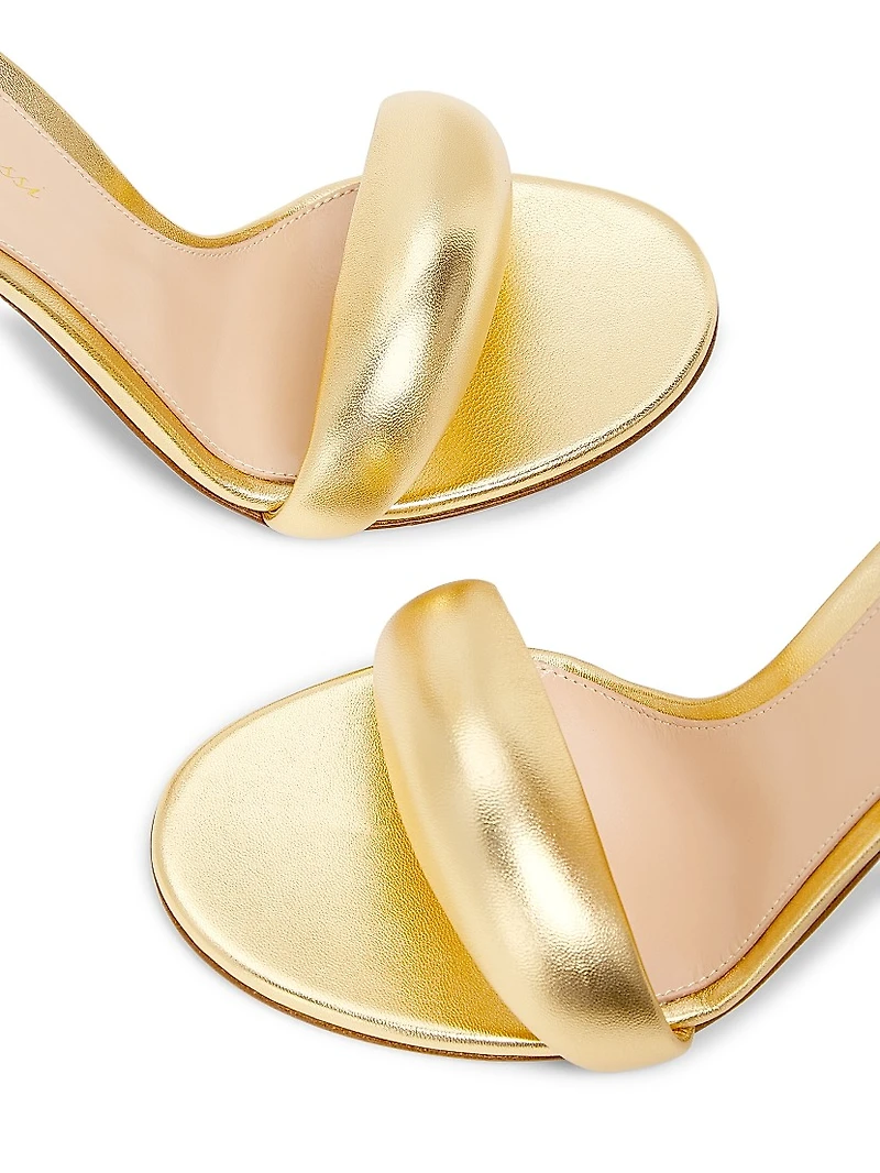 Bijoux Ankle-Strap Metallic Leather Stiletto Sandals