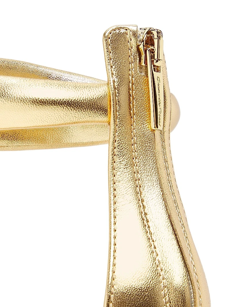 Bijoux Ankle-Strap Metallic Leather Stiletto Sandals