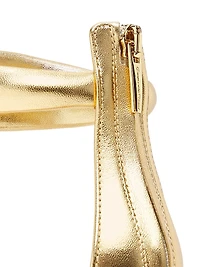 Bijoux Ankle-Strap Metallic Leather Stiletto Sandals