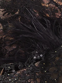 Velvet Floral Applique Mermaid Gown