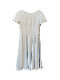 Girl's Glitter Short-Sleeve Fit-&-Flare Dress