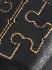 Double-T Monogram Padded Leather Slide Sandals