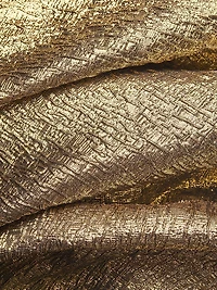 Asymmetric Metallic Pleated Ball Gown