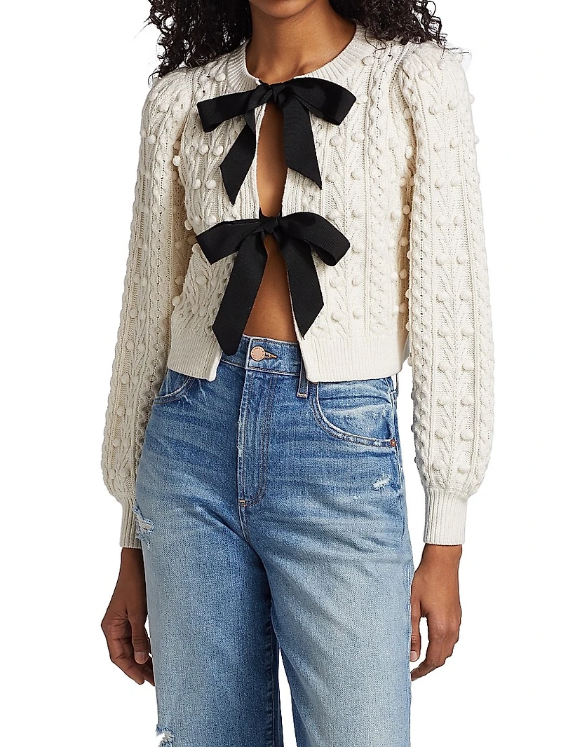 Kitty Puff-Sleeve Cardigan