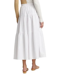 Sea Tiered Midi-Skirt