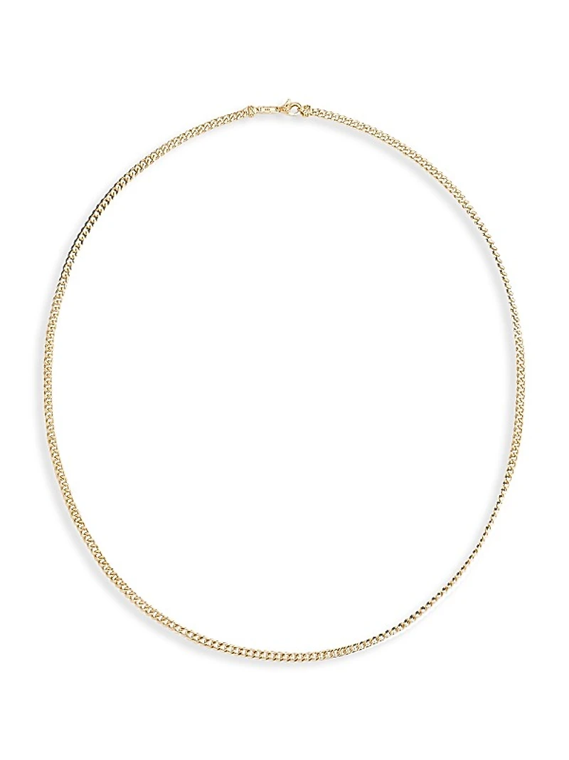Classic Chain 18K Yellow Gold Curb Link Necklace