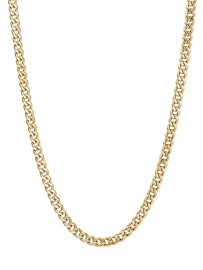 Classic Chain 18K Yellow Gold Curb Link Necklace