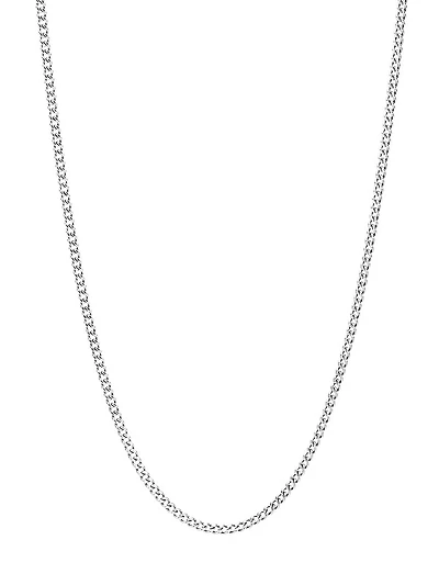 Classic Chain Sterling Silver Curb Link Necklace