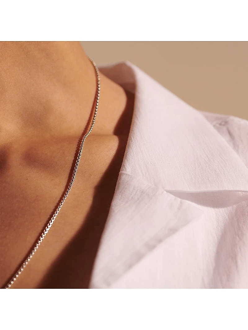 Classic Chain Sterling Silver Curb Link Necklace