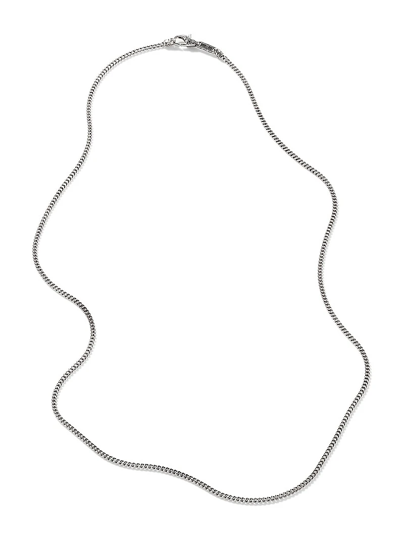 Classic Chain Sterling Silver Curb Link Necklace