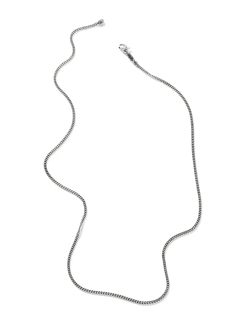 Classic Chain Sterling Silver Curb Link Necklace