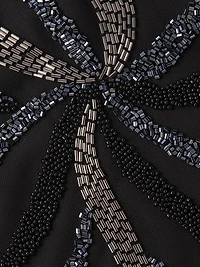 One-Shoulder Beaded Slit Gown