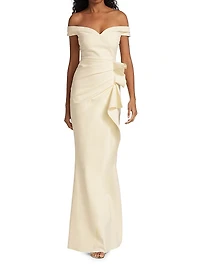 Radoslava Off-The-Shoulder Wrap Gown