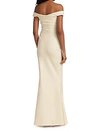 Radoslava Off-The-Shoulder Wrap Gown