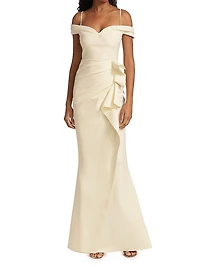 Radoslava Off-The-Shoulder Wrap Gown