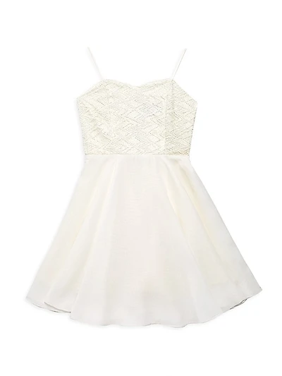 Girl's Sequin Bodice Flared Dress