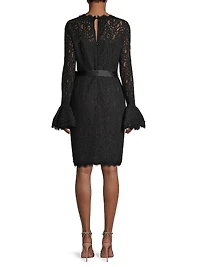 Lace Bell-Sleeve Sheath Dress