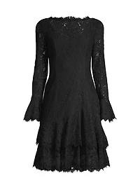 Tiered Flounce Lace Dress