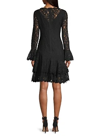 Tiered Flounce Lace Dress