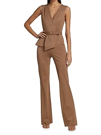 Kerolyn Belted Lurex Jumpsuit