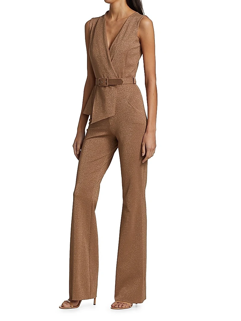 Kerolyn Belted Lurex Jumpsuit