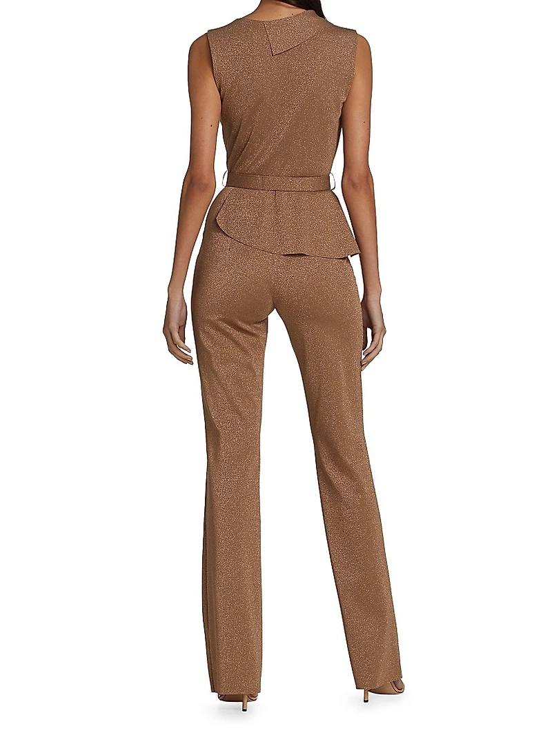 Kerolyn Belted Lurex Jumpsuit