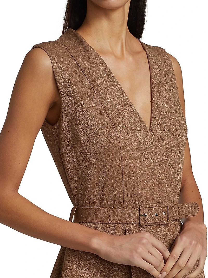 Kerolyn Belted Lurex Jumpsuit