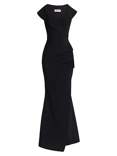 Cocoon Collar Trumpet Gown