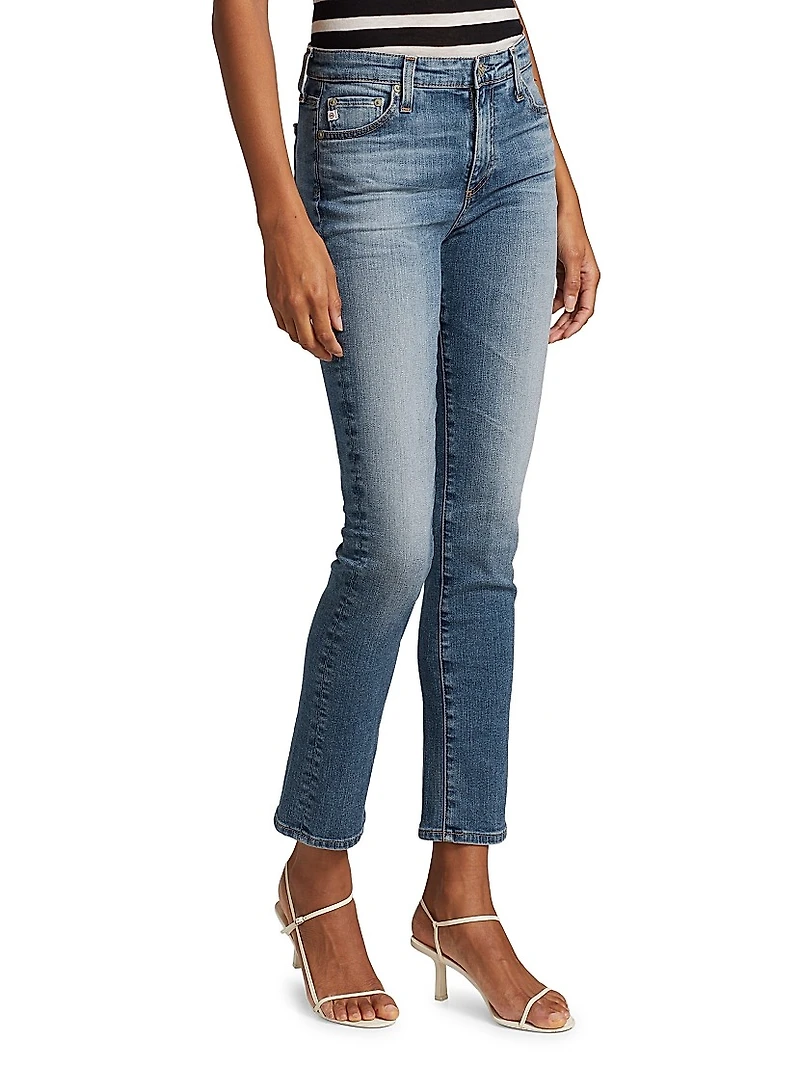 Mari High-Rise Stretch Straight-Leg Jeans