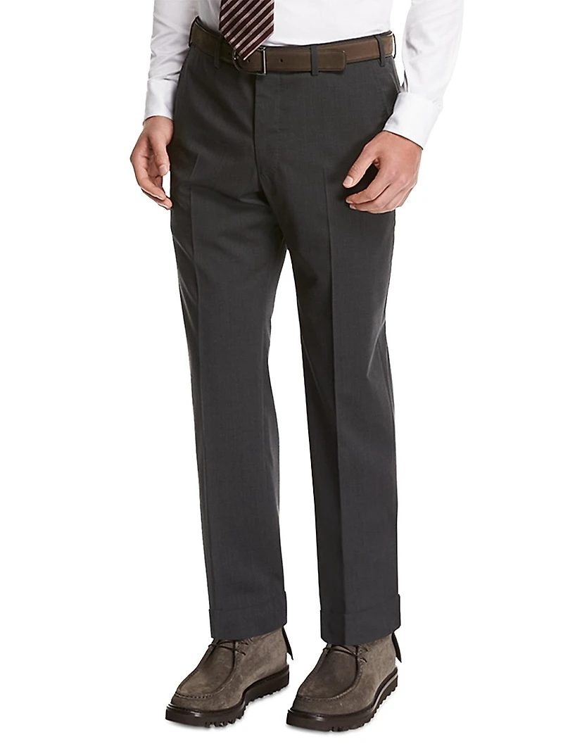 Crease-Front Wool Trousers