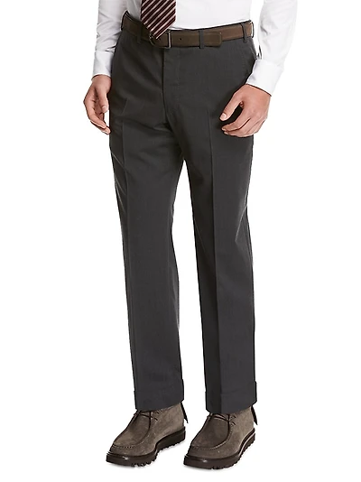 Crease-Front Wool Trousers