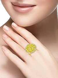 Mirage 18K Rose Gold, Yellow Citrine & 0.37 TCW Diamond Ring