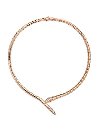 Serpenti Viper 18K Rose Gold & Diamond Necklace
