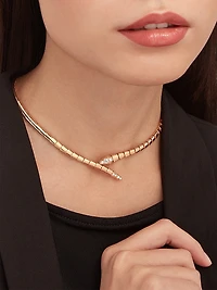 Serpenti Viper 18K Rose Gold & Diamond Necklace