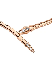 Serpenti Viper 18K Rose Gold & Diamond Necklace