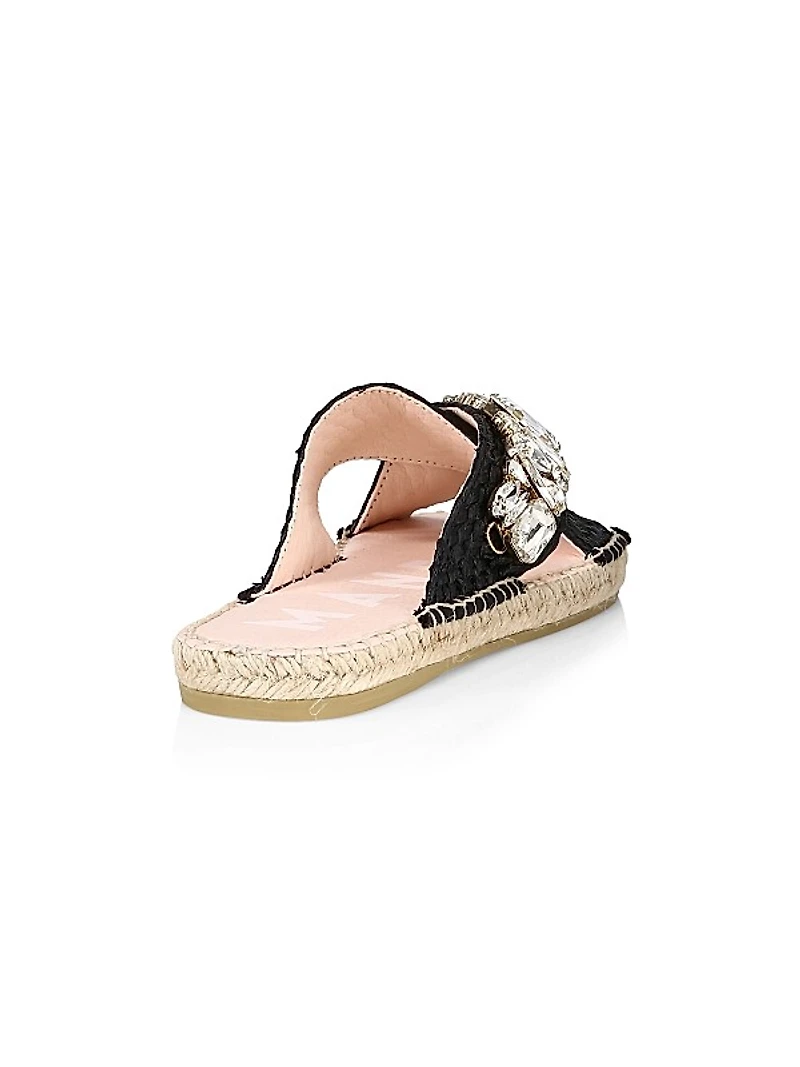 Crystal Raffia Espadrille Sandals