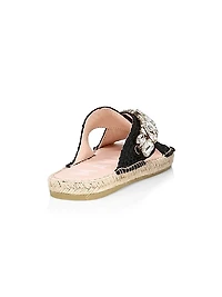 Crystal Raffia Espadrille Sandals